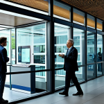 Transparency & Innovation**

"An open, modern government building with glass walls, bathed in natural light. Citizens are interacting with digital kiosks, accessing public information. Officials are collaborating with citizens, looking at data on a large display. Focus on clear communication and accessibility. Safe for work, appropriate content, fully clothed, professional, perfect anatomy, natural proportions, high quality, digital illustration."

**
