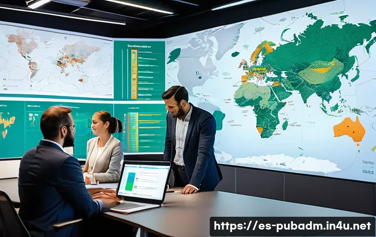 정부 부처와 공공행정 - A modern urban planning office scene in Spain, showing diverse public policy experts collaborating a...