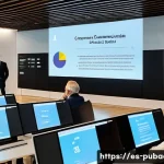 행정적 공정성 분석 - A diverse group of Spanish-speaking municipal government officials and local citizens engaging in a ...